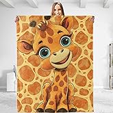 dhakalrlde Cute Giraffe Throw Blanket - Soft Plush, Lightweight, Warm, Fuzzy Anti-Pilling Flannel Blanket for Bedroom, Couch, Office, Travel, Outdoor, Home Decor - Cute and Comfy Gift 50in×60in