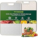 Titanium Cutting Board for kitchen, Dual Sided Food Grade Titanium & Wheat Straw PP, Non Slip Scratch Resistant Easy Clean, 15.5" x 10.5"