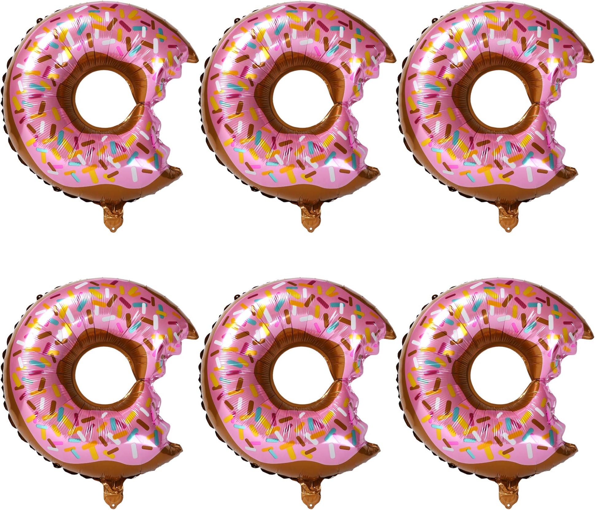 6 Pcs  Donut Foil Balloons