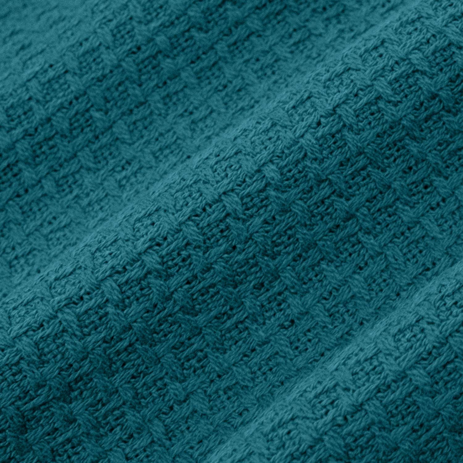 Sweet Home Collection 100% Fine Cotton Luxurious Basket Weave Blanket, Dark Gray: Home & Kitchen