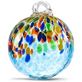 EUSTUMA Hand Blown Glass Witch Ball,Glass Ball Ornament Hanging Garden Gazing Ball Indoor Outdoor Home D&eacute;cor. (1)