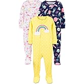 Simple Joys by Carter's Girls 3-pack Snug Fit Footed Cotton Pajamas