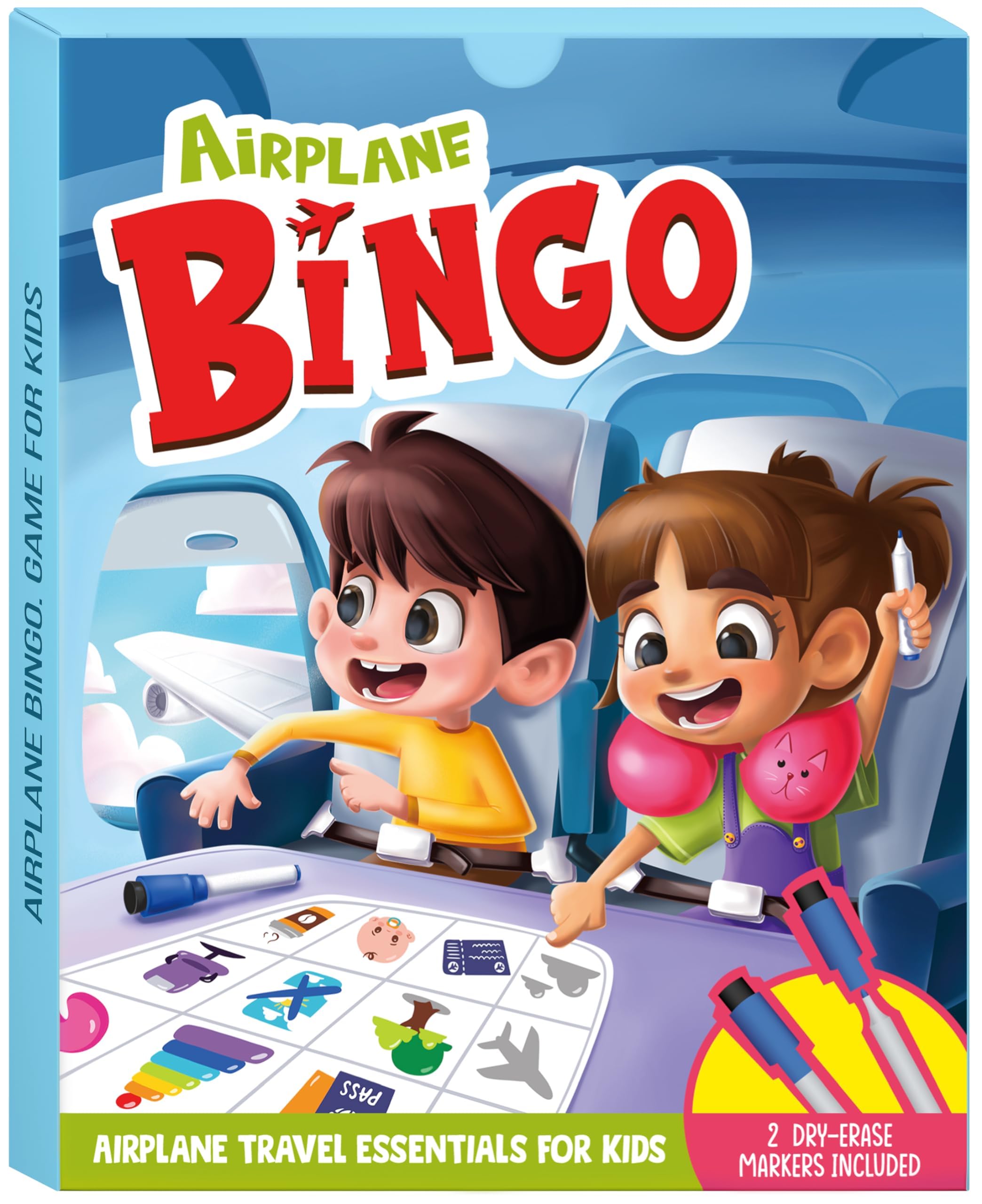 WELL BALANCED Airplane Games - Airplane Bingo Travel Essentials Kids Activities 3-8 Year Old, Must Haves
