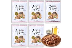 CUTIE MANGO Korea Dried Squid Original 15g x 5Packs (Total 2.64oz) Korean Flavorful Snack Grilled Sliced Butter Squid Jerky Chewy K-Food Travel Size Camping Party Pack Snacking Over Flower 꽃보다 오징어