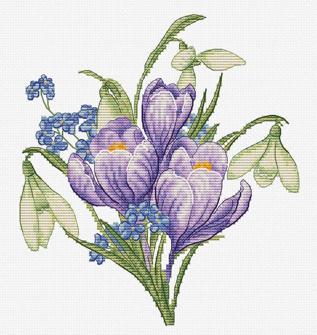 Lucas Cross Stitch Kit S - Spring Flowers, B1404