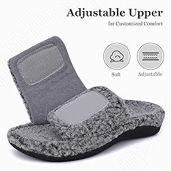 ERGOfoot Fuzzy House Slippers with Arch Support for