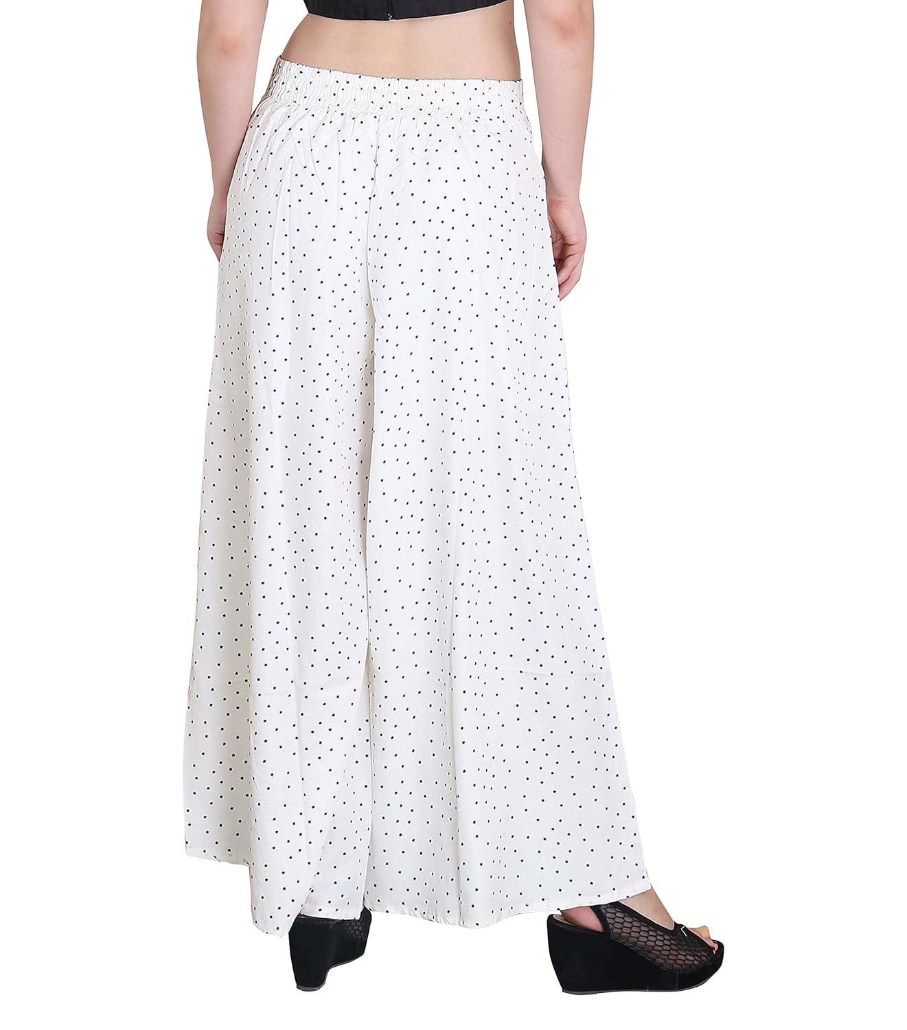 jollify regular fit women's white printed plazzo