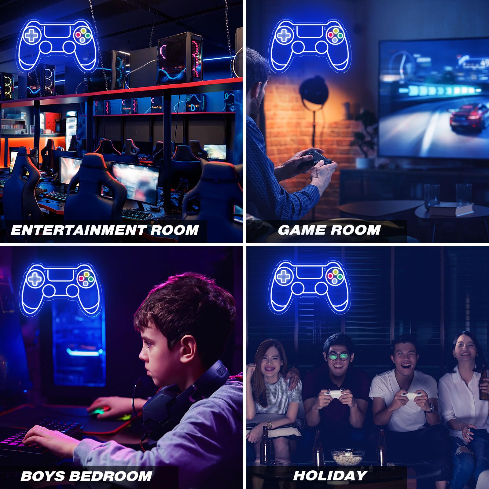 Gamer Neon Sign, Gamepad Shaped LED Neon Sign for Gamer Room Decor, Gaming Neon Sign for Boys Room Decor, Neon Gaming Sign for Gaming Wall Decor, USB Powered Gamer Gifts for Teens, Boys, Kids
