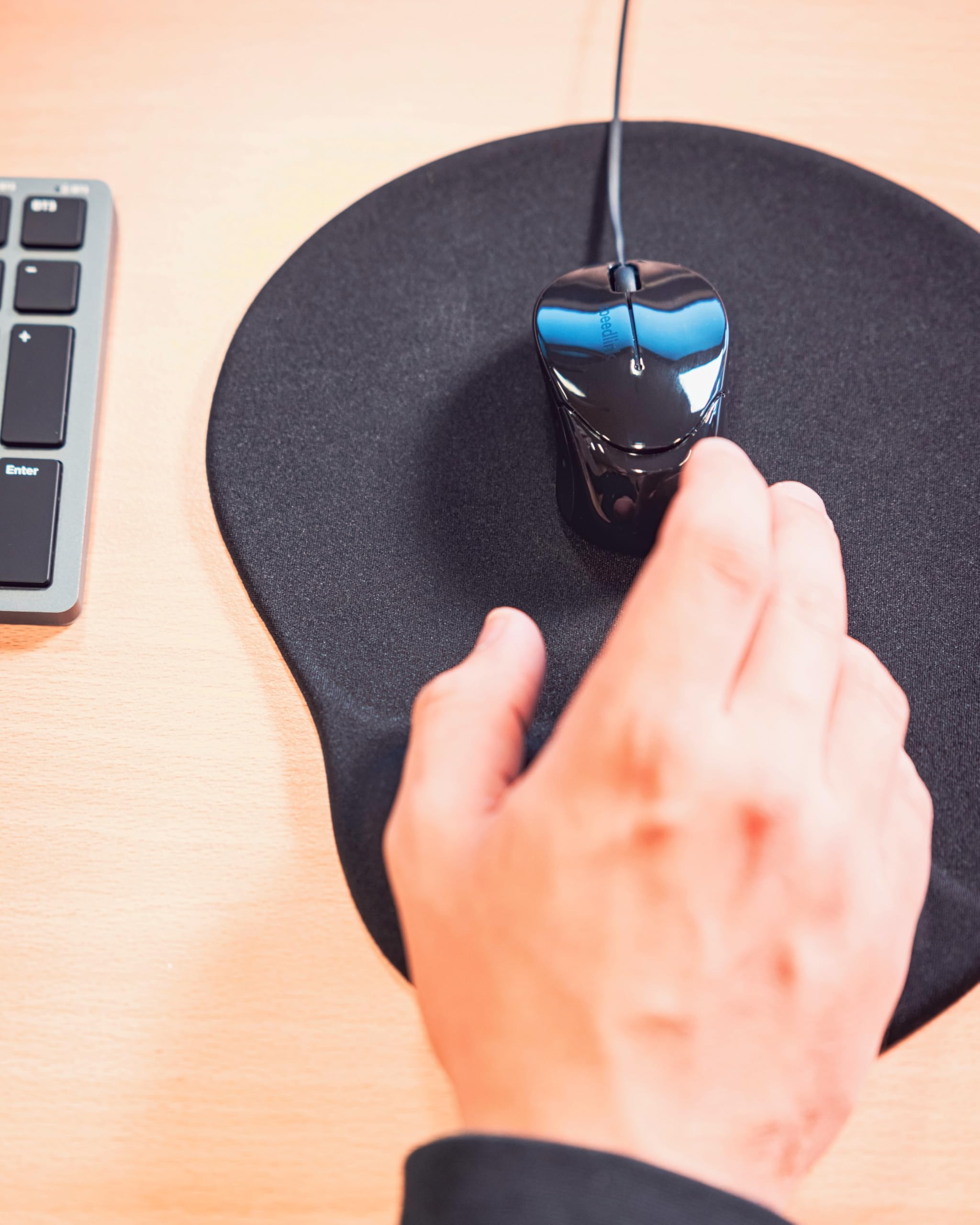 Speedlink BEENIE Mobile Mouse silent - kleine, kompakte Maus kabelgebunden USB, einstellbare Kabellänge mit Kabeleinzug, leiser Klick, schwarz 5