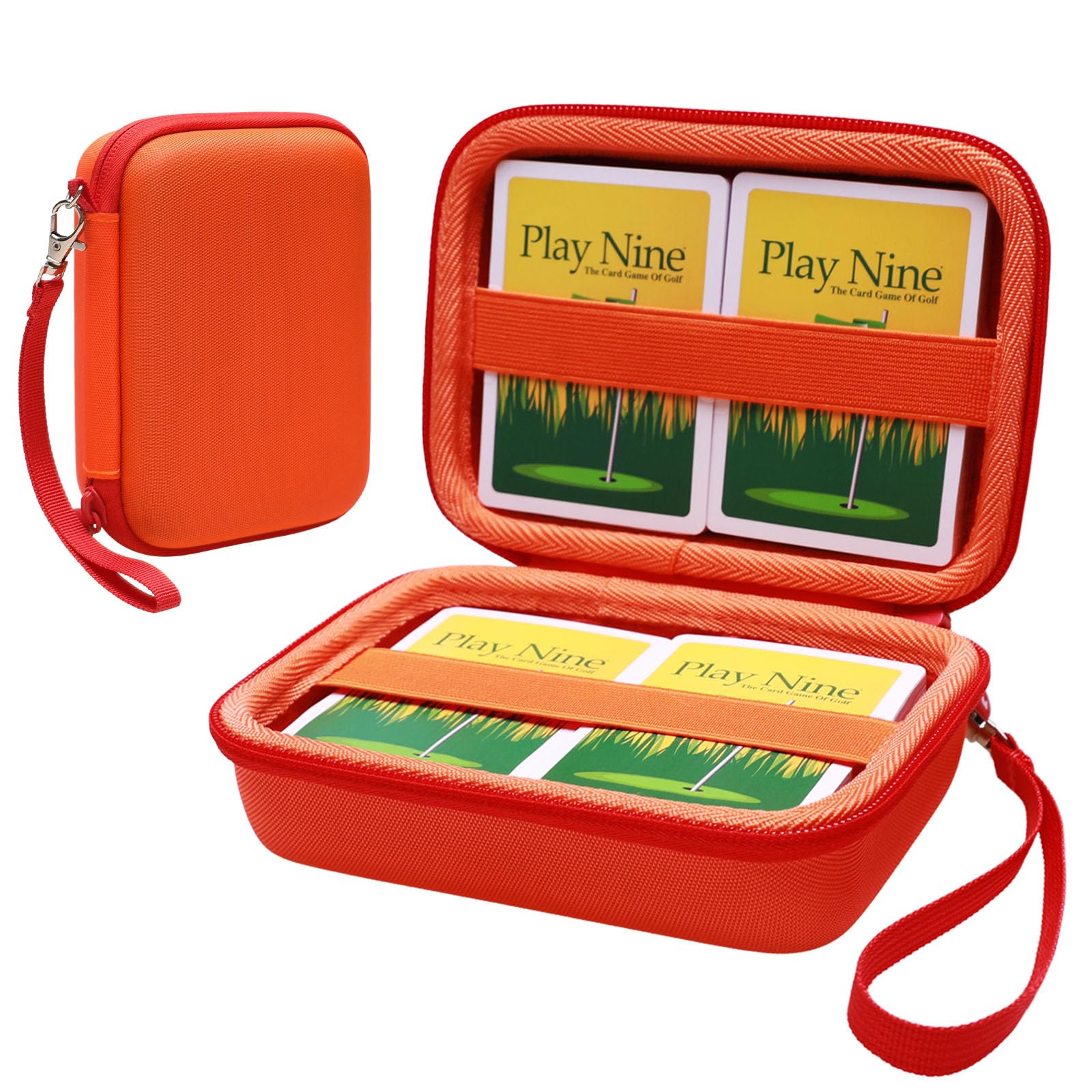 XANAD Card Games Case for UNO FLIP Minecraft Super Mario Junior/Exploding Kittens/Skillmatics/SKYJO Playing Cards Carrying Bag (Orange)