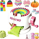 SENTRO Knitting Machine,22 Needles Knitting Machine for Beginners and Kids | Tube And Panel Circular Knitting Loom Machine for 3-5mm Wool Yarn,Automatic Crochet Machine Kit for Baby Hat,Sock,Scarf,Glove