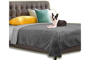 WESBRAD 100% Leak Proof, Waterproof Bed Cover, Totally Pee Proof, EZ-Wash, Durable, 3 Layer Blanket (Queen-King 90"x80", Slate Grey, Cool Grey) Adults, Pets, Dogs, Cats