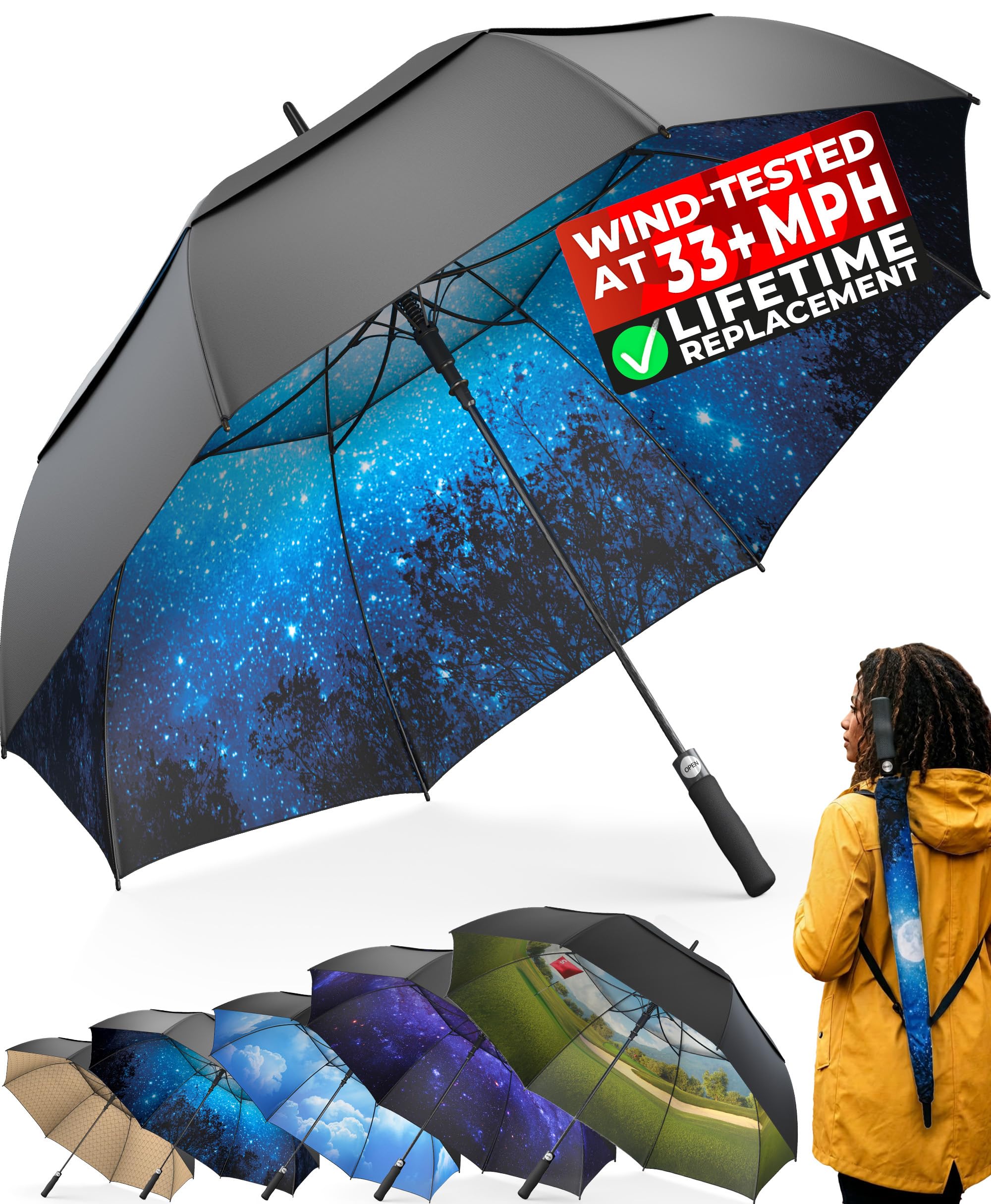TUMELLA Golf Umbrella 62 Inch