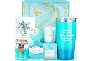 ANLEMIN Christmas Gifts for Women Men, Birthday Gifts for Mom, Wife, Girlfriend, Sister, Anniversary Gifts for Her - Self Care Spa Gift Basket Set, Thank You Gifts for Friends, Teacher, Grandma (Jasmine)