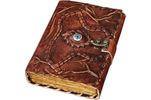 AGWANI HANDICRAFT Hocus Pocus Book of Spells Hocus Pocus Spell book Prop Hocus Pocus Gifts Halloween Decorations Decor Leather Journal Writing Book Of shadow Best Hocus Pocus Gifts For Men And Women (7x5 Inch, Brown)