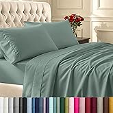 California Design Den Queen Sheet Set - Soft 400 Thread Count Sateen, Natural 100% Cotton Sheets, Deep Pockets with All Around Elastic for a Snug Fit, Durable Bedding Set - Sage Green