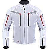 Zyxformis Motorcycle Jacket for Men, CE Armored Mesh Motorbike Jacket for Summer, Breathable Protective Gear for Motorcycling