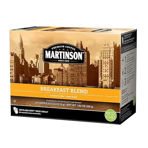 MARTINSON SINGLE SERVE COFFEE CAPSULES, BREAKFAST BLEND, COMPATIBLE WITH KEURIG K-CUP BREWERS, 24 COUNT