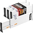 RAPTUROUS Deep Drawer Dividers 3 Pack, 5 Inch Tall, 13-22 Inch Long Expandable, Adjustable Drawer Organizer for Clothing, Dresser, Kitchen, Strong Hold, Soft Foam Edges, White