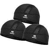 MELASA 3Pcs Cooling Skull Cap for Men &ndash; Breathable Mesh Sweat-Wicking Helmet Liner Cycling Caps for Running, Gym &amp; Hard Hats