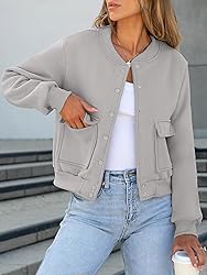 ANRABESS Women Cropped Bomber Jacket 2025 Fashion