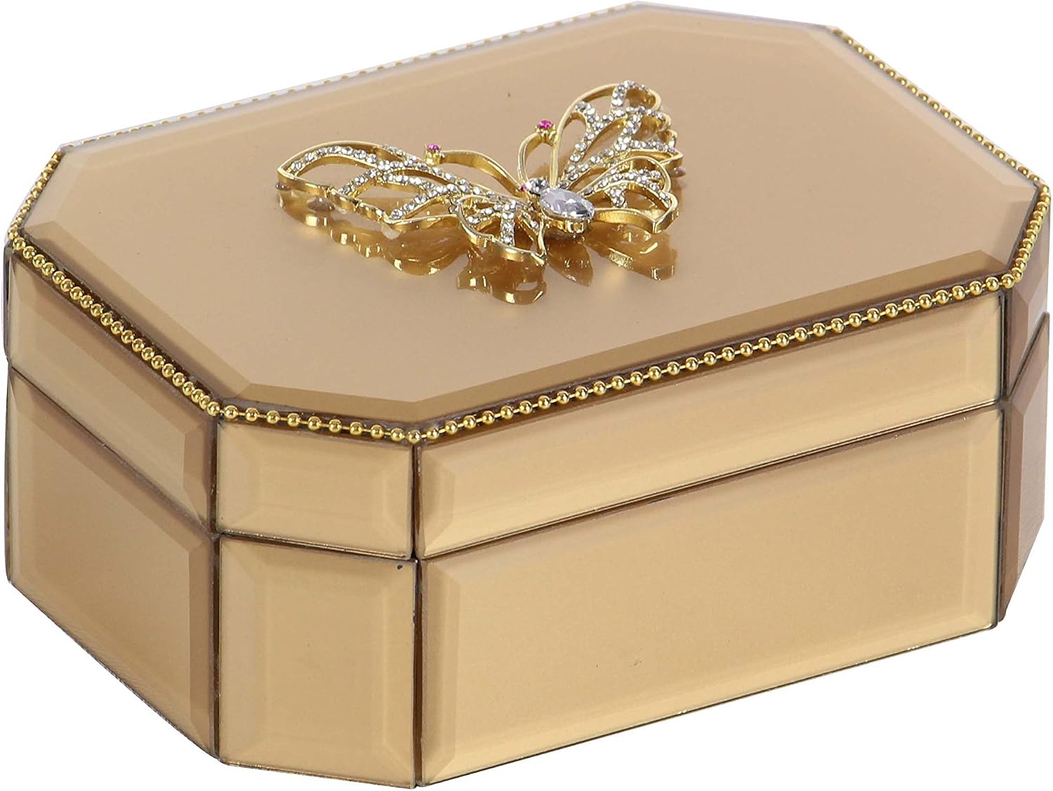 Deco 79 35779 Mirrored Wooden Jewelry Box, Gold Amazon.ca