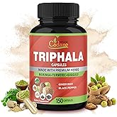 Organic Cadane Triphala Extract Capsules, 5 Months Supply with Turmeric, Guggulu, Ginger, Black Pepper, Moringa - Support Digestion Health & Immune System