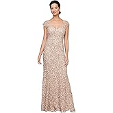 Alex Evenings Women's Long Sleeveless Mother of The Bride Dress with Shawl (Petite and Regular Sizes)
