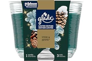 Glade Scented Candle, Pine & Shine, Limited Edition, 3-Wick Candle, Air Freshener Infused with Essential Oils for Home Fragra