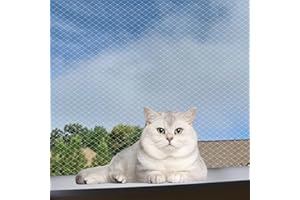 AIYGO Cat Netting for Balcony and Windows - Pet Mesh Fence with Transparent Nylon - Anti-Fall