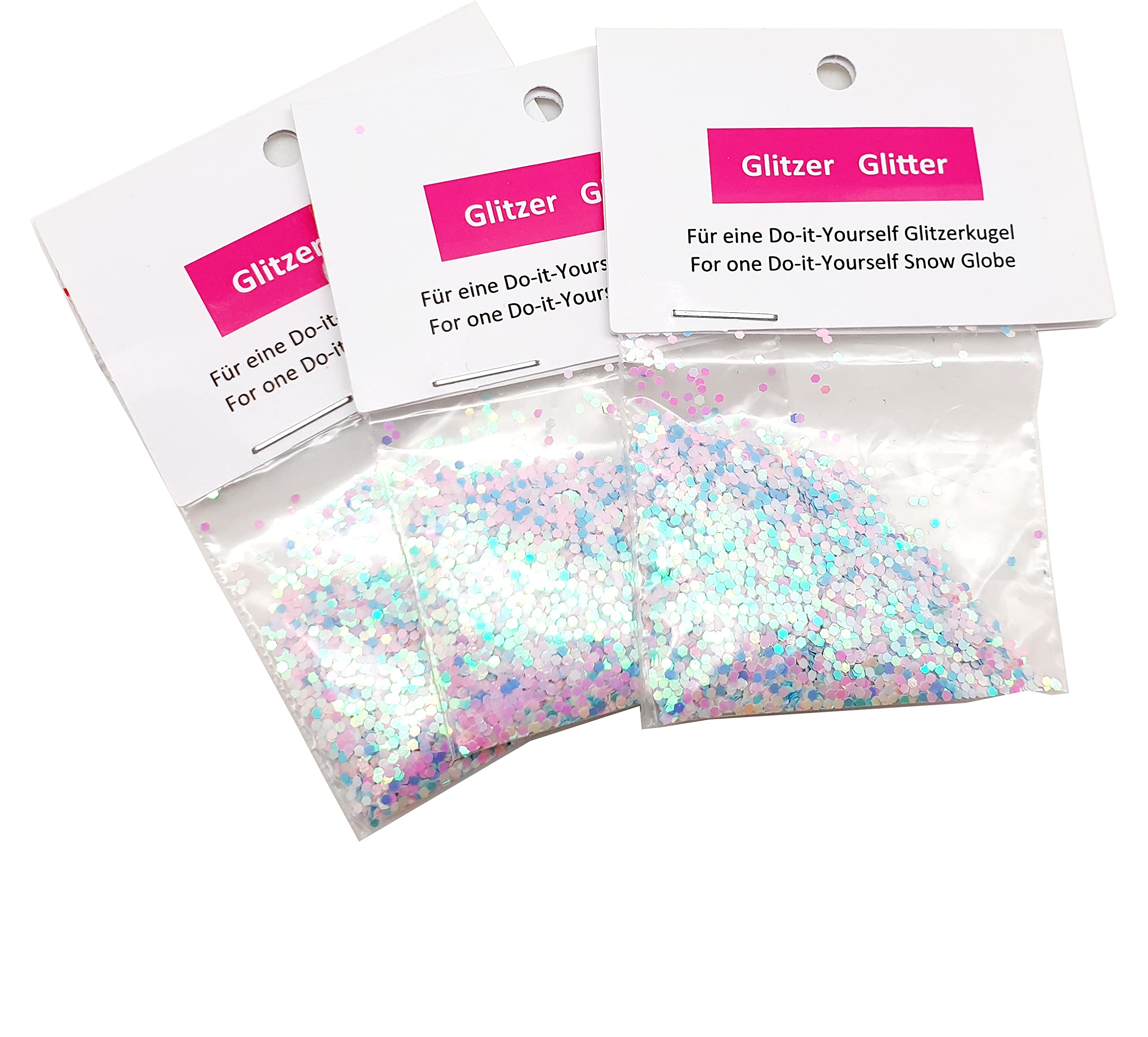 3 x Glitter for Snow Globe / Glitter Ball for Crafts - 40011