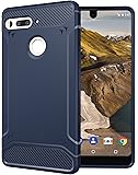 Essential Phone PH-1 Case, TUDIA Carbon Fiber Design Lightweight [TAMM] TPU Bumper Shock Absorption Cover for Essential Phone PH-1 (Navy Blue)