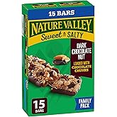 NATURE VALLEY - FAMILY PACK SIZE - Dark Chocolate Nut Granola Bars, Loaded with Chocolate Chunks, Pack of 15 Granola Bars, Ma