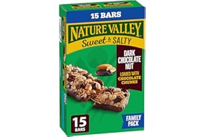 NATURE VALLEY - FAMILY PACK SIZE - Dark Chocolate Nut Granola Bars, Loaded with Chocolate Chunks, Pack of 15 Granola Bars, Ma