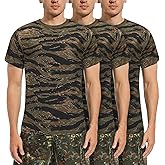 TWCHAS Men’s Military Camo T-Shirt, Camouflage Top Vintage Camo T-Shirts for Everyday Look, Gym Training and Outdoor Activity