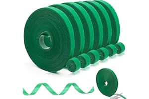 BZHYZKX Plant Tape for Climbing Plants, 6 Rolls, 196 Ft x 1/2 Inch, Reusable Adjustable Green Garden Tape for Plants, Soft Plant Ties for Outdoor Indoor Plants