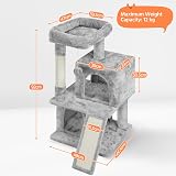 Yaheetech Cat Tree 92cm Multilevel Tower with Condos and Scratching Posts view 2