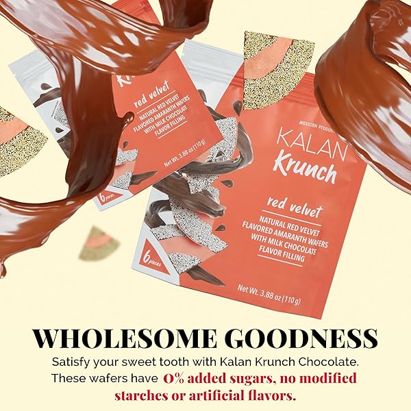 KALAN KRUNCH RED VELVET NATURAL FLAVORED AMARANTH WAFERS, PACK OF 1, 3.88 OZ