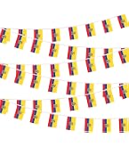 12 Pack Ecuador Desk Flags With Stand - Mini Table Flags For Office, Home & Event Decorations