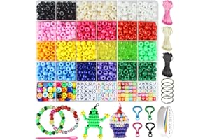 Redtwo Pony Beads Kit Kandi Bead Pets Crafts for Kids, Keychain Making kit&Friendship Bracelet Making Kit, Crafts for Girls 8-12