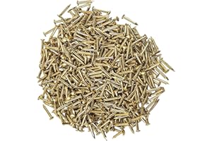 newlng 500pcs Small Nail Round Head Tiny Nails String Art Nails Hand-Made Hardware Accessories Fasteners 1 X 10mm/0.04"X0.4"(DXL) Gold