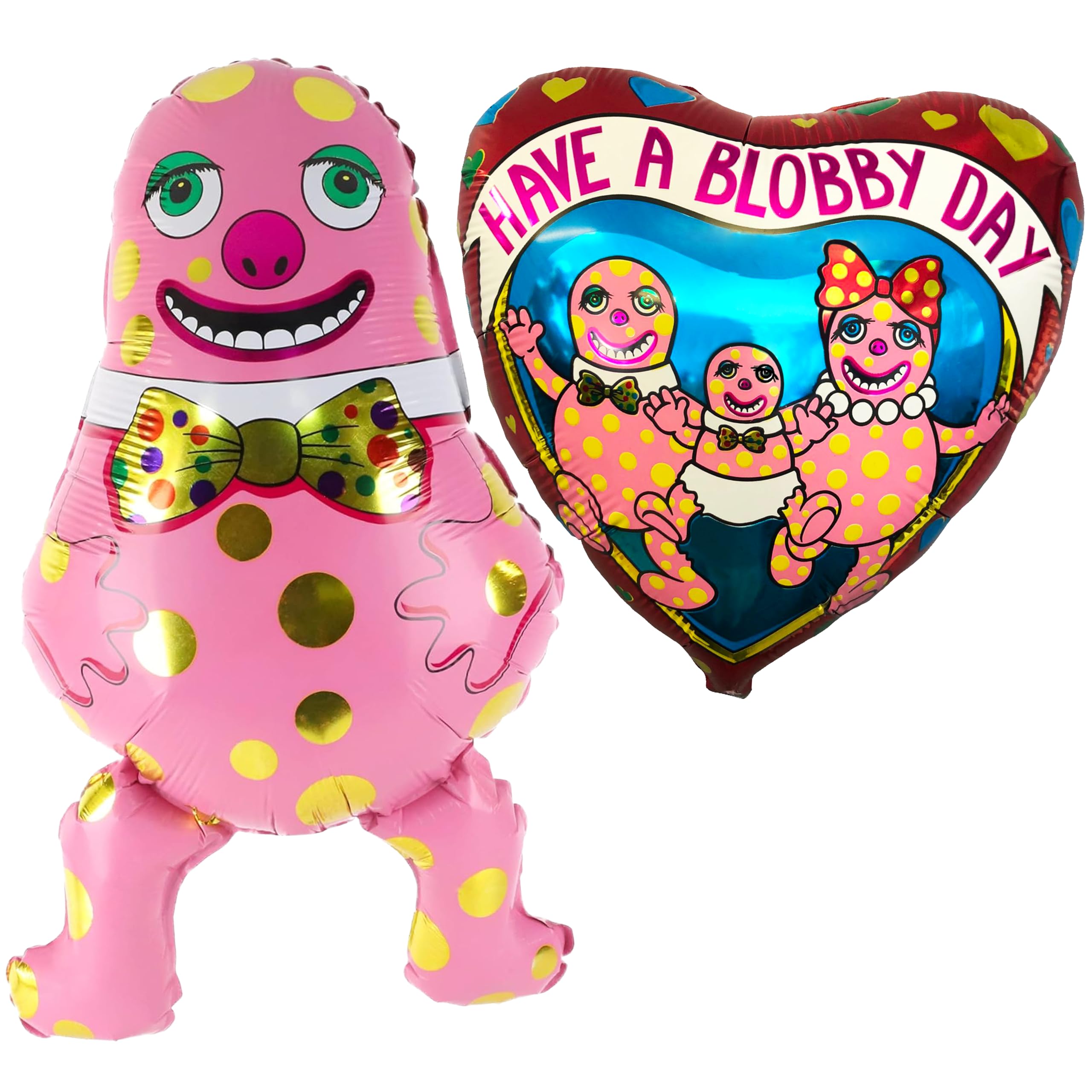 Toyland® 2 Piece Mr Blobby Foil Balloon Bundle - Well Wishes Balloons