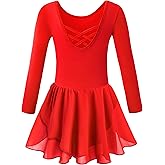 LMCOB Ballet Leotards for Girls Ballet Dance Dresses Criss-Cross Back Dance Leotards Girls Ballerina Dance Outfits