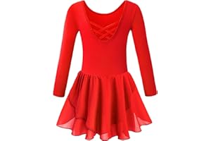 LMCOB Ballet Leotards for Girls Ballet Dance Dresses Criss-Cross Back Dance Leotards Girls Ballerina Dance Outfits