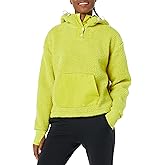 Amazon Essentials Women's Teddy Fleece Quarter Button Hooded Jacket