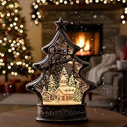 Christmas Snow Globe Lantern Water Glittering