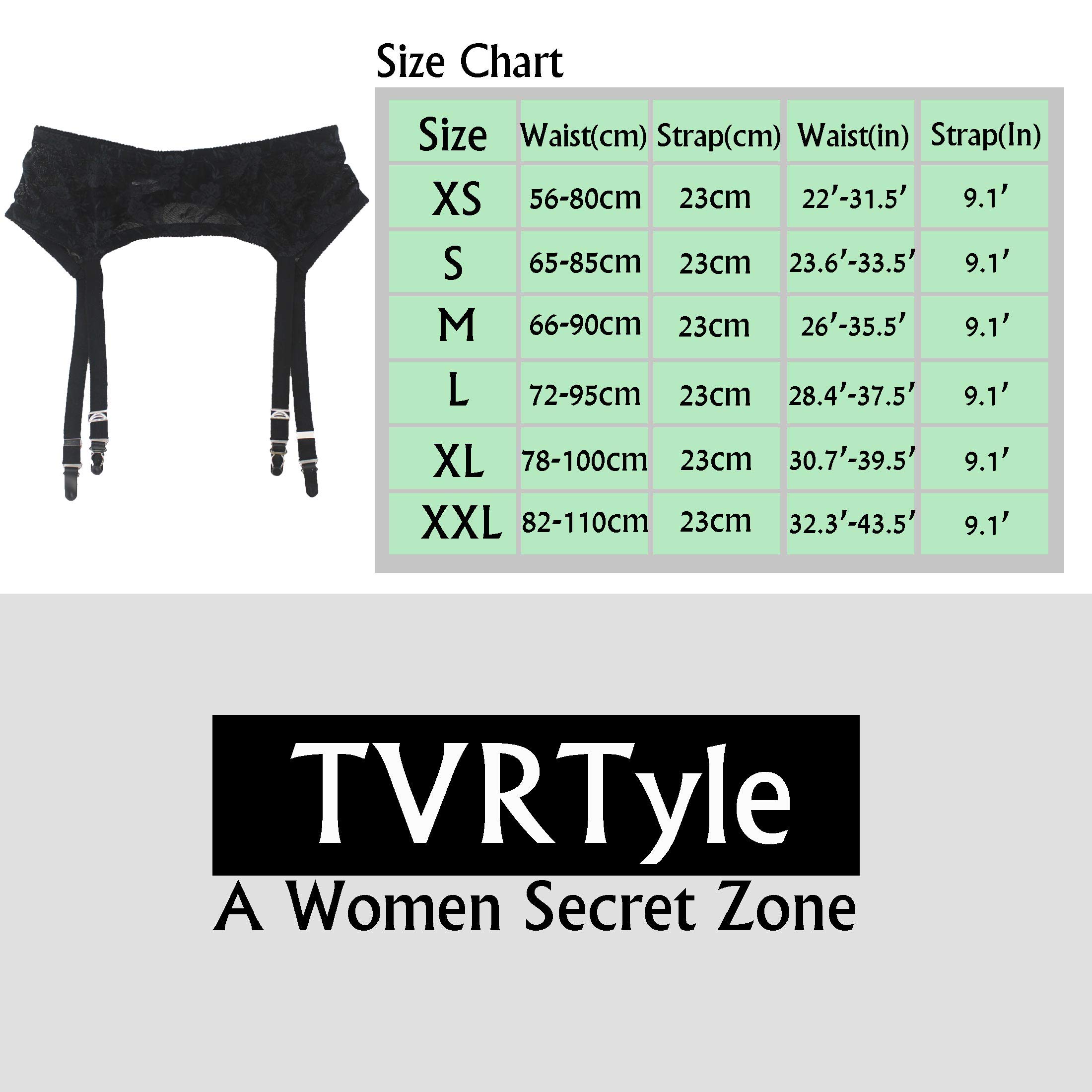 TVRtyle Women's Mysterious Sexy Black 4 Vintage Metal Clips Garter Belts for Stockings