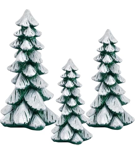 Amazon.com: Set of 3 Antique White Glittered Christmas Trees- 6.25