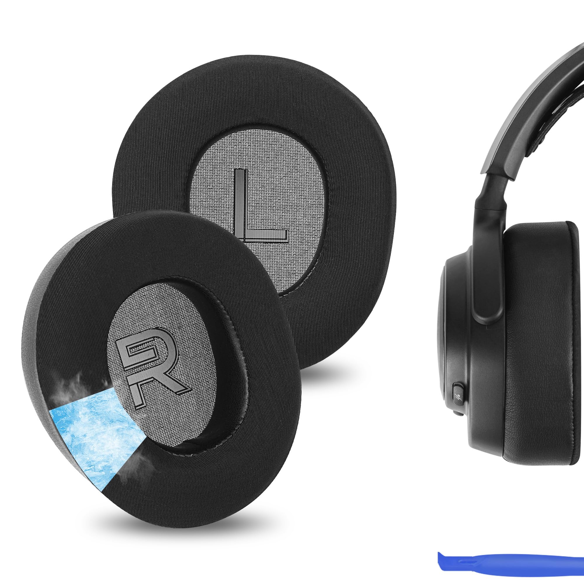 Geekria Sport Cooling-Gel Replacement Ear Pads for SteelSeries Arctis Nova Pro Wired/ Nova1/ 1P/ 1X/ Nova3/ 3P/ 3X/ Nova4/ 4P/ Nova5/ 5P/ 5X/ Nova7/ 7P/ 7X Headphones, Ear Cushions (Black)