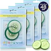 SpaLife Cooling Cucumber Eye Pads | Korean Dark Circles & Puffy Eyes Treatment | Nourishing Cucumber Eye Pads | Eye Mask for Puffy Eyes Daily Depuffing Eye Patches | 48 Count